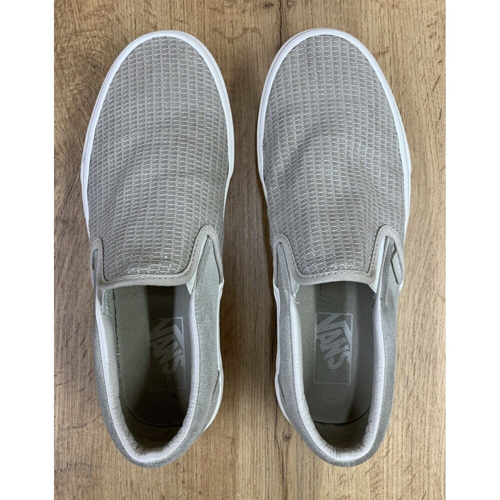 VANS Classic Slip-On (Woven Check) Skate Shoe Size Men's 7.0 Women's 8.5 White - Picture 10 of 12
